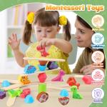 Wooden Montessori Dinosaur Toy Set for Toddlers