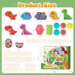 Wooden Montessori Dinosaur Toy Set for Toddlers