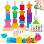 Montessori Wooden Beads Stacking and Sequencing Set