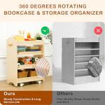 Kids 4-Tier Rollable Storage Cart and Organizer
