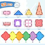 52PCS Magnetic Building Tiles for Kids
