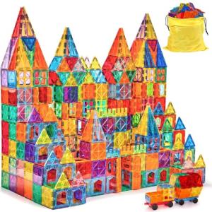 Magnetic Building Tiles Set with Cars for Kids