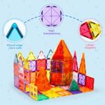 Magnetic Building Tiles Set with Cars for Kids