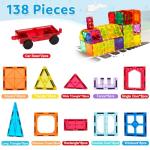 Magnetic Building Tiles Set with Cars for Kids