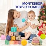 Montessori Baby Toy Set: Stacking Blocks & Teethers