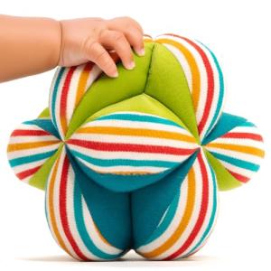 Colorful Plush Baby Ball with Rattle