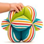 Colorful Plush Baby Ball with Rattle
