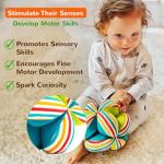 Colorful Plush Baby Ball with Rattle