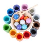 Rainbow Ball Matching Cups for Toddlers