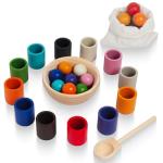 Rainbow Ball Matching Cups for Toddlers