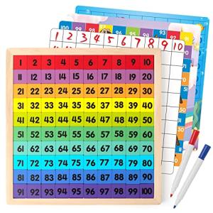 Coogam Wooden Math Hundred Board for Kids