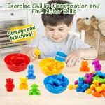 Counting Color Sorting Animal Toys with Bowls