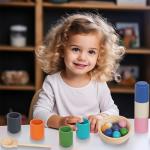 Rainbow Ball Matching Cups for Toddlers