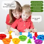 Counting Color Sorting Animal Toys with Bowls