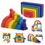 Rainbow Stacking Blocks Set for Kids 3-6+ Years