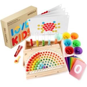 Rainbow Stacking and Color Sorting Montessori Toys