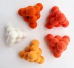Mini Felt Balls in Orange - 60 Pcs