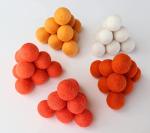 Mini Felt Balls in Orange - 60 Pcs