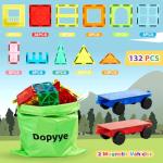 Magnetic Tiles Building Blocks Set with Cars