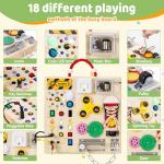 Montessori Wooden Busy Board for Toddlers