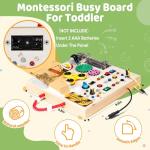 Montessori Wooden Busy Board for Toddlers