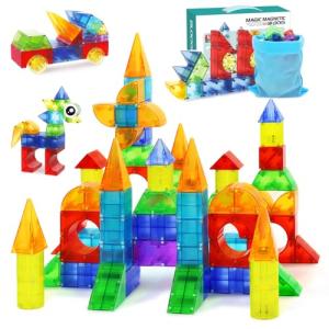 Huaker 66 PCS Magnetic Blocks for Toddlers