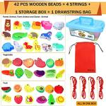 Montessori Wooden Lacing Beads for Kids