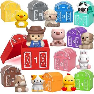 20-Piece Montessori Farm Animal Counting Set
