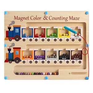 Magnetic Color and Number Maze Board for Kids