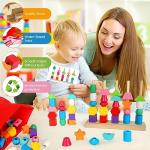 Aoumi Montessori Shape Matching & Lacing Beads Game