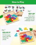 Coogam Wooden Tangram Puzzle for Creative Minds