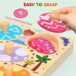 Wooden Dinosaur Egg Puzzle for Toddlers, 8 Pcs