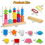 Aoumi Montessori Shape Matching & Lacing Beads Game