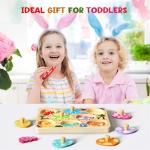 Wooden Dinosaur Egg Puzzle for Toddlers, 8 Pcs