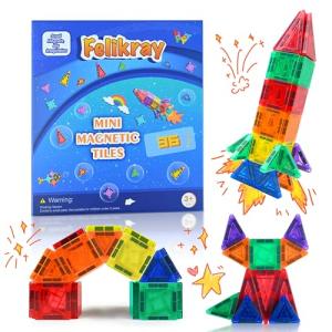 Felikray 36pcs Mini Magnetic Tiles for Kids