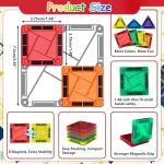 Felikray 36pcs Mini Magnetic Tiles for Kids