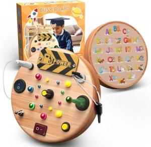 Montessori Busy Board for Toddlers with Lights