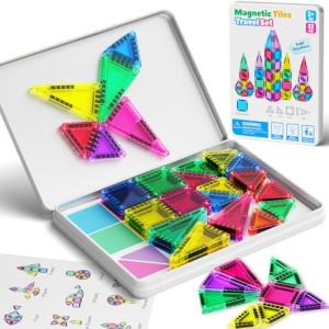 42PCS Travel Magnetic Tiles Set for Kids