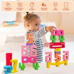 20 Wooden Number Building Blocks for Learning Fun