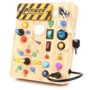 Montessori Busy Board with LED for Toddlers