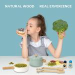Wooden Montessori Toddler Play Kitchen Set