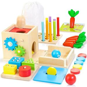Kizfarm 8-in-1 Wooden Montessori Play Kit