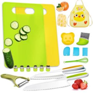 21-Piece Kids Kitchen Knife Set with Cutting Board