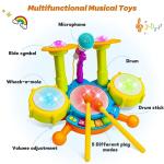 Toddler Drum Set with Microphone and Lights
