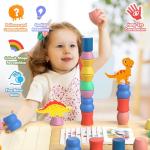 Wooden Dinosaur Toys for Toddlers and Preschoolers