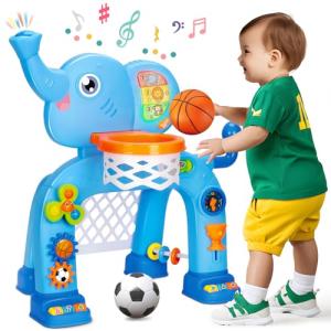 Toddler Basketball Hoop and Soccer Goal Toy