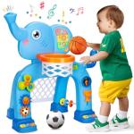 Toddler Basketball Hoop and Soccer Goal Toy