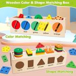 Montessori Wooden Color & Shape Sorting Box for Toddlers