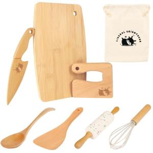 Wooden Safe Knife and Kids Baking Set