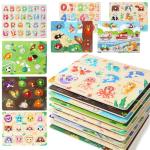 9-Pack Montessori Wooden Toddler Puzzle Set